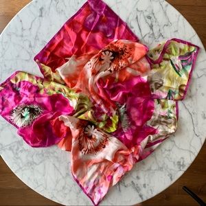 Echo 100% silk brightly colored scarf